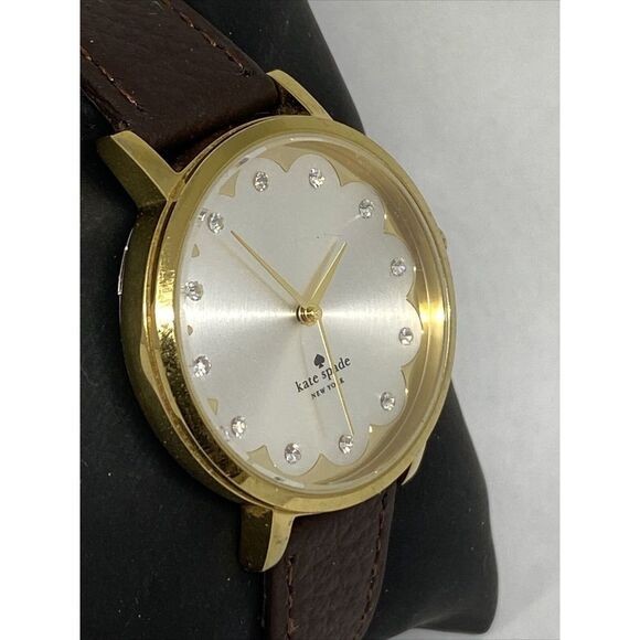 Kate Spade New York 0586 Women's Brown Leather Silver Analog Dial Watch XX572 - Picture 5 of 12